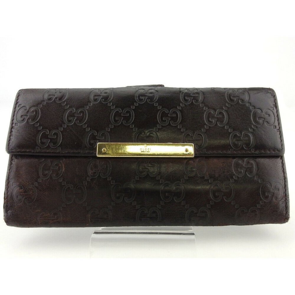 Gucci wallet Gutchishima leather Auth USED Q612 - Picture 1 of 9